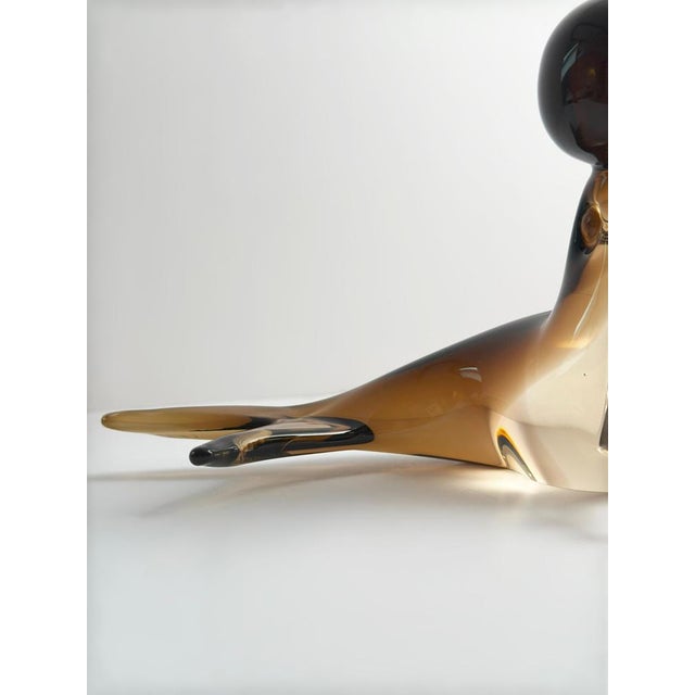 Murano Smoked Sommerso Glass Seal by V. Nason, Italy 1970s For Sale - Image 4 of 10