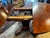 Early 20th Century Antique 48” Tiger Oak Round Pedestal Dining Table With 3/4” Glass Top For Sale - Image 5 of 9