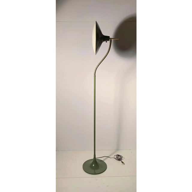 Vintage Laurel Gooseneck Floor Lamp Model B- 683 in Olive For Sale - Image 9 of 13