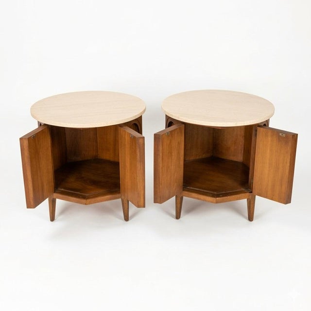 Thomasville Mid-Century Modern Sculptural Burlwood Nightstands, C. 1960s, Attributed For Sale - Image 9 of 12