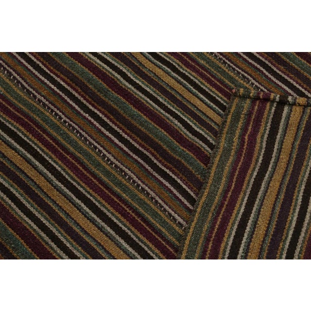 Textile 1950s Vintage Shahsavan Tribal Persian Kilim Rug With Stripes For Sale - Image 7 of 7