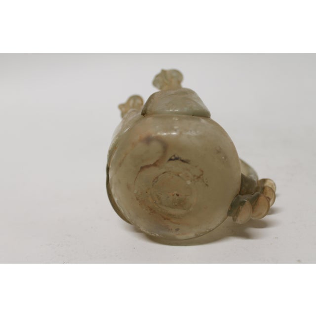 Classical Roman Antique Roman Glass Ewer With Handle and Twin Piped Spouts For Sale - Image 3 of 9