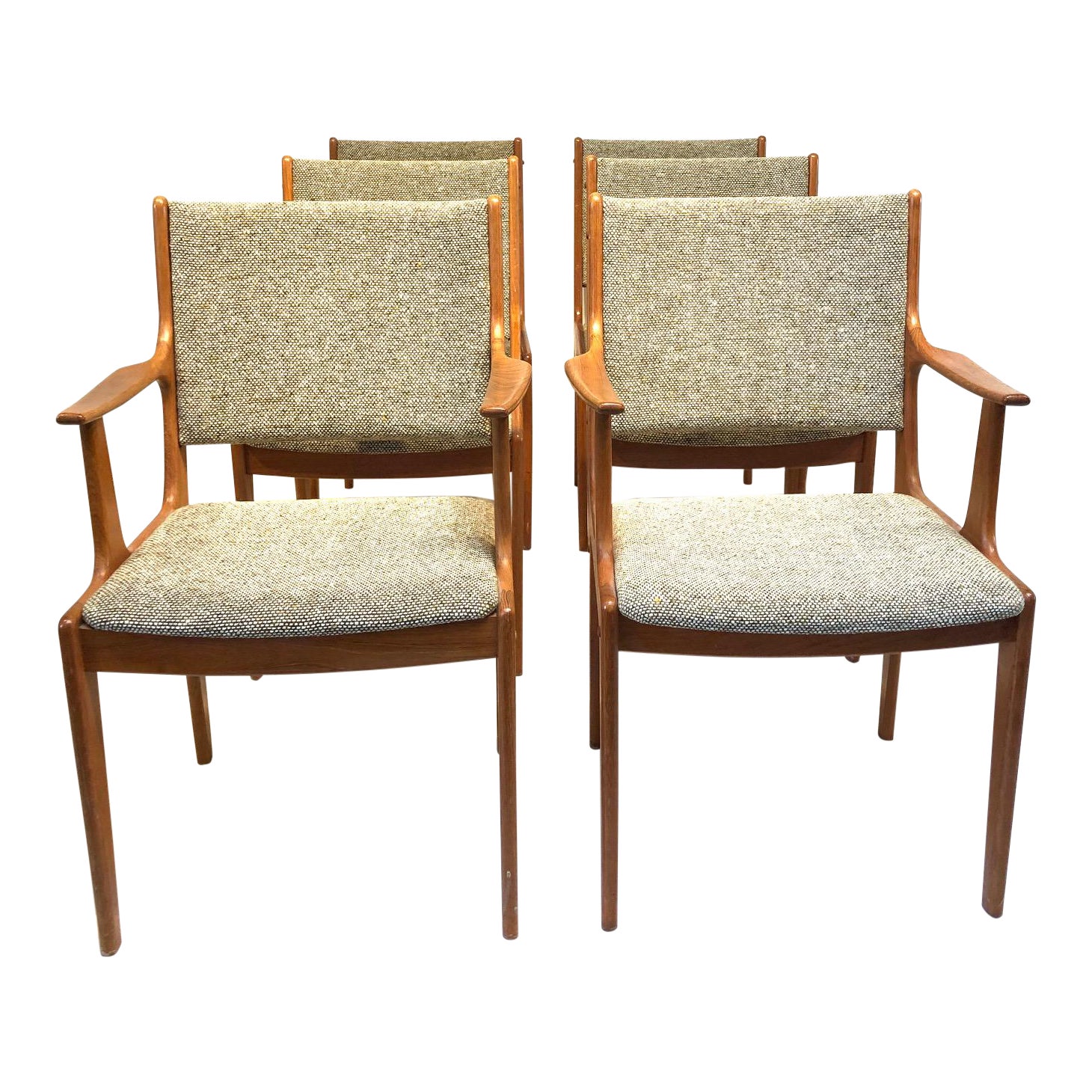 Mid Century Modern Scandinavian Teak Dining Chairs Set Of 6