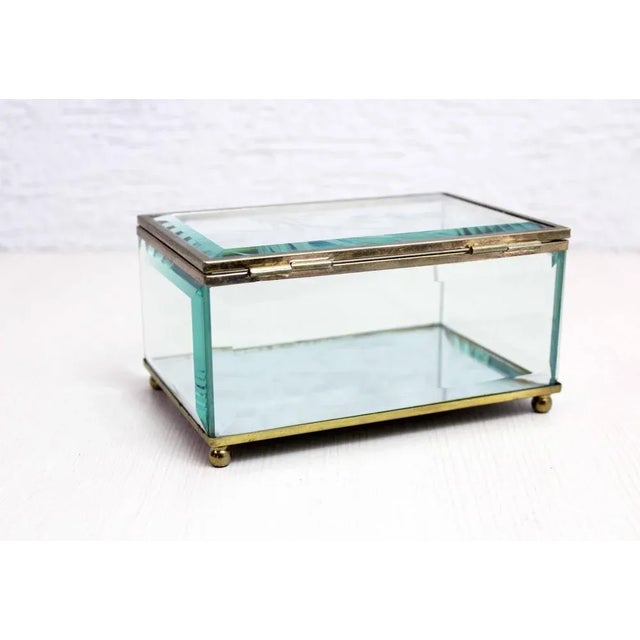Beveled Glass Jewelry Box, 1950s For Sale - Image 6 of 11