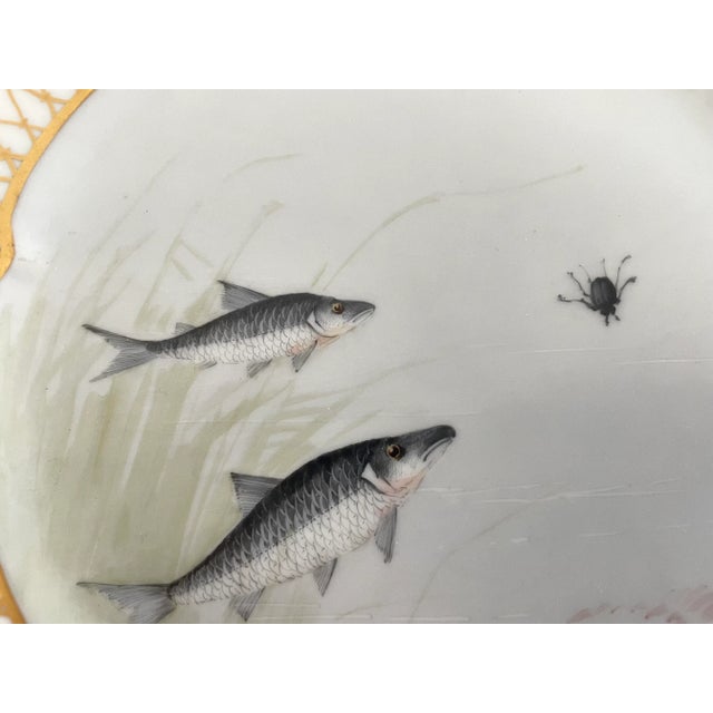 Late 19th Century Antique French Limoges Fish Plates- A Set of 2 For Sale - Image 5 of 10