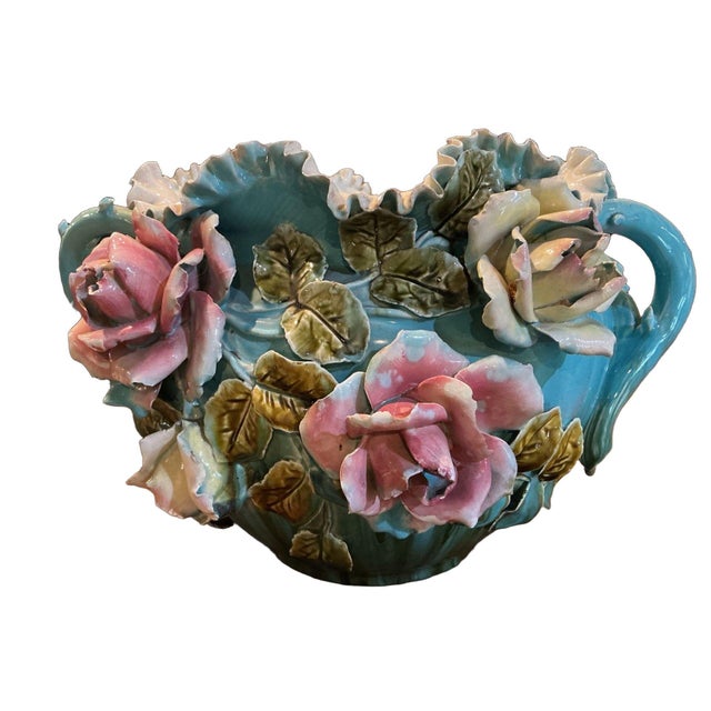 Large Majolica Jardiniere Circa 1900 For Sale - Image 4 of 12