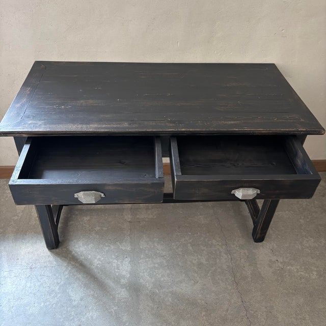 Black Table with Two Drawers For Sale - Image 5 of 9