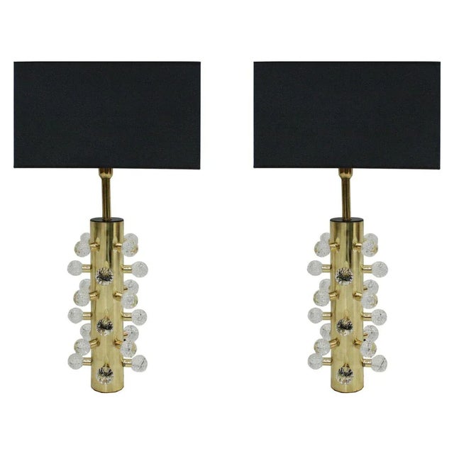 Mid Century Italian Sculptural Murano Glass Table Lamps, Set of 2 For Sale - Image 6 of 6