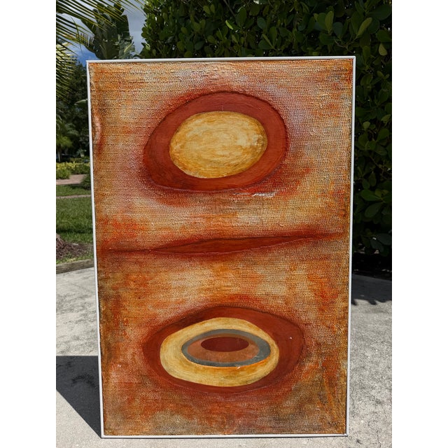 Mid-Century Modern Katherine Boren Abstract Textural Mixed-Media Relief Painting For Sale - Image 3 of 15