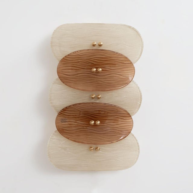 2000 - 2009 Murano Glass and Brass Wall Sconces, 2000, Set of 2 For Sale - Image 5 of 9