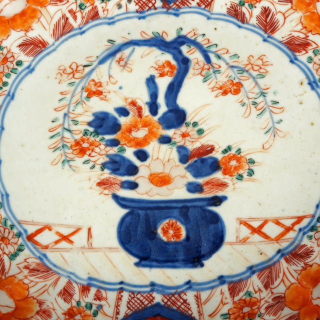 Japanese Meiji Period Imari Oval Bowl With Bonsai Design 19th C For Sale - Image 4 of 9