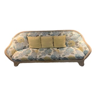 20th Century Bamboo Upholstered Sofa For Sale