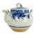 Large Chinese Blue and White Porcelain Floral Tea Pot C. 1900 For Sale