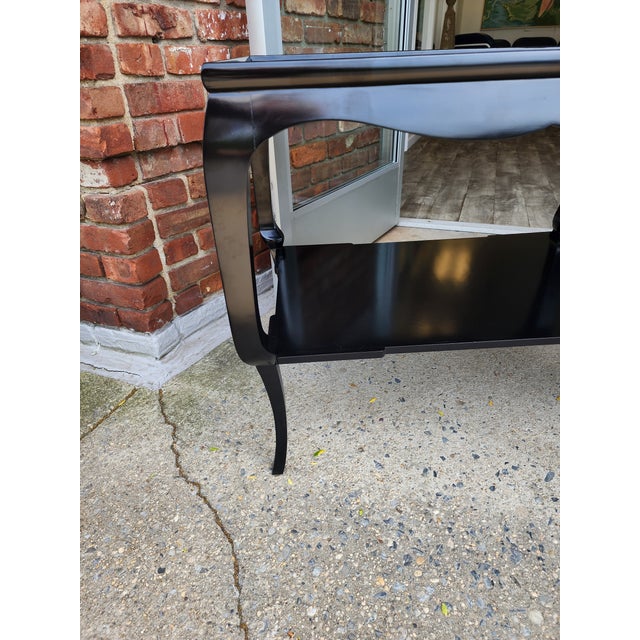 Late 20th Century Pair of Rose Tarlow Style Black Lacquer Chinoiserie Side Tables For Sale - Image 11 of 18