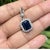 Contemporary 2.57ct Blue Sapphire & Diamond Halo Pendant With Hinged Locking Bail in 14k Gold- A Pair For Sale - Image 3 of 14