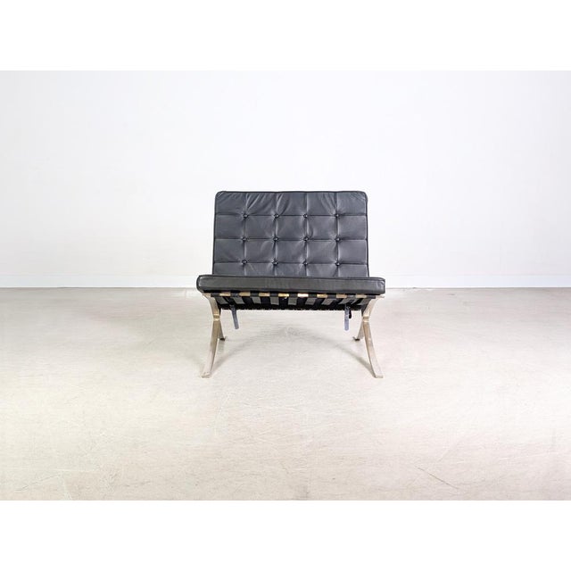 Black Barcelona Chair by Mies van der Rohe for Knoll International For Sale - Image 4 of 18