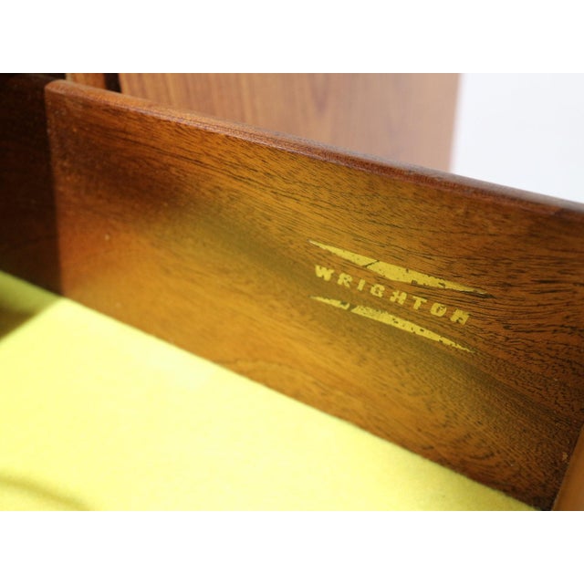 Brown 1960s Mid Century Modern Vintage Teak Sideboard Credenza by Wrighton Danish Style For Sale - Image 8 of 15