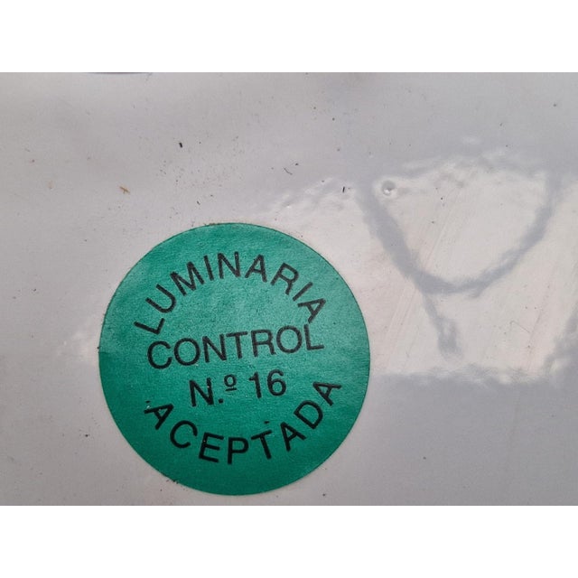 Regency Brass and White Glass Ceiling Lamp from Milan, Spain, 1970s For Sale - Image 13 of 14