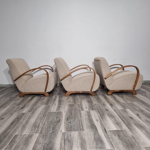 Lounge Chairs by Jindrich Halabala, 1940s, Set of 3 For Sale - Image 11 of 18