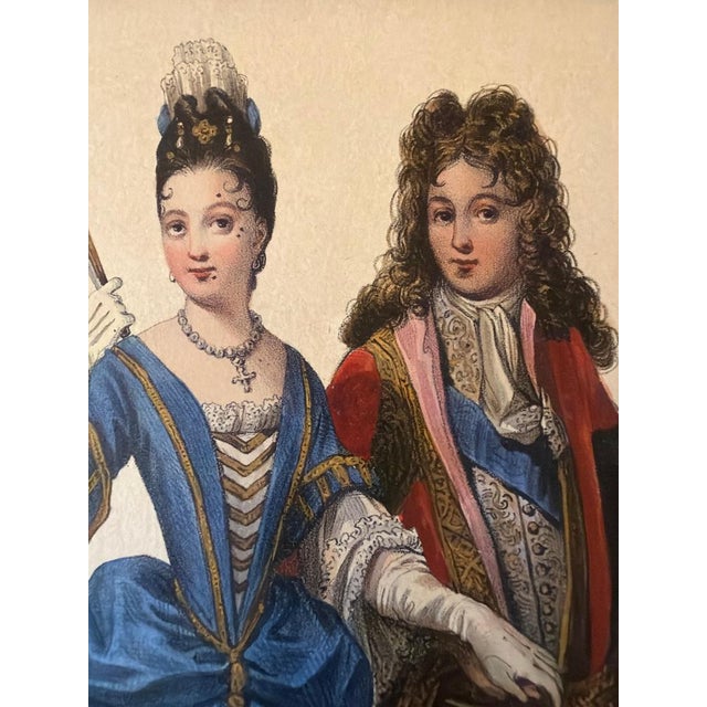 Court Costume Royal Couple, 1847, Lithograph For Sale - Image 4 of 10