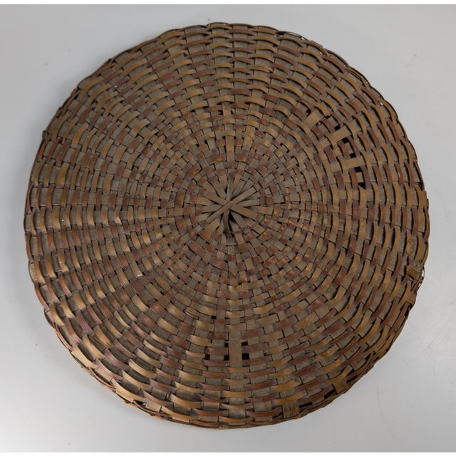 19th Century Native American Northeast Indian Polychrome Covered Splint Basket For Sale - Image 10 of 13