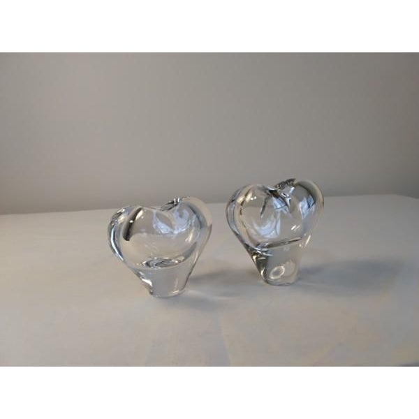 Transparent Pair of Vintage Rosenthal Studio-Linie Crystal Heart Solifleur Vases by Michael Boehm For Sale - Image 8 of 17