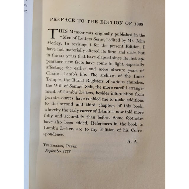 The Life and Works of Charles Lamb. Edmonton Edition Hand-Made Paper in 12 Volumes For Sale - Image 4 of 11