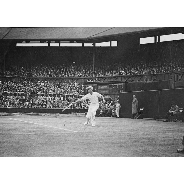 1932 Wimbledon Lawn Tennis Championships Ellsworth Vines (1911 - 1994) from the United States reaches to play a back hand...