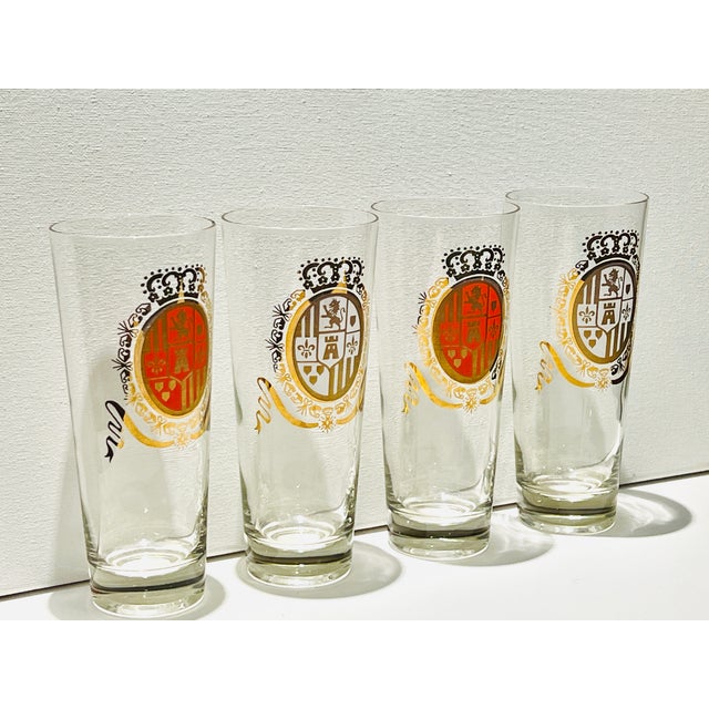 Mid 20th Century Vintage Set of 4 Federal Glass Baronet Highball Beer Glasses For Sale - Image 5 of 5