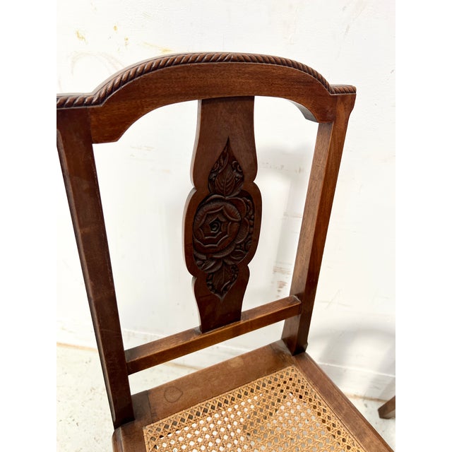 Antique Art Deco Chairs in Walnut, 1900s, Set of 6 For Sale - Image 13 of 15