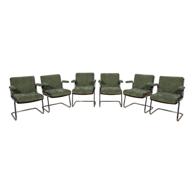 Chrome and Teak Chairs from Gordon Russell, United Knigdom, 1970s, Set of 6 For Sale