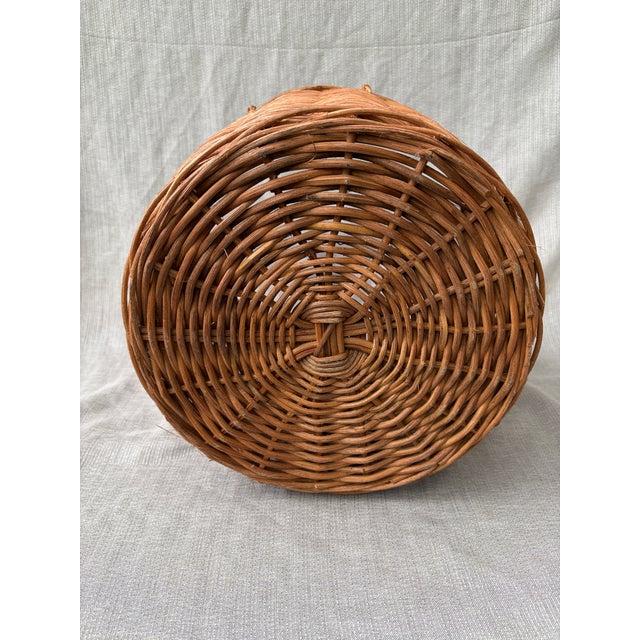 Vintage Large Round Wicker Basket For Sale - Image 12 of 12