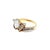Modern 14k Yellow Gold Heart-Shaped Center Zircon Ring, Size 6 For Sale - Image 3 of 5