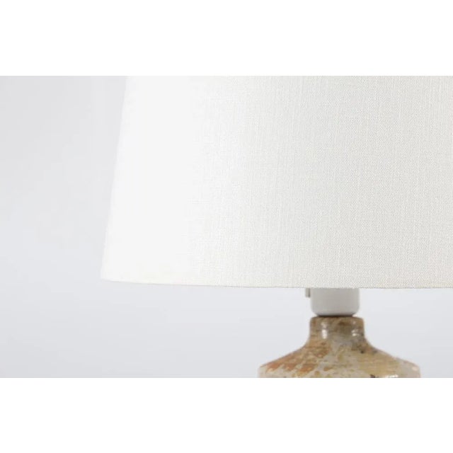 Brown Mid-Century Danish Ceramicist Table Lamp with New Shade by Conny Walther, 1960s For Sale - Image 8 of 10