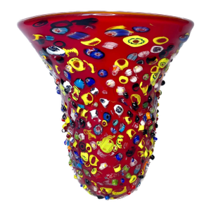Vintage Multicolored Venetian Art Glass Vase