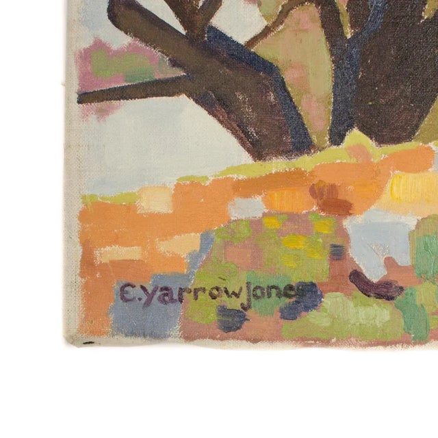 Early 20th Century "Mosaic Trees" Expressionist Landscape Oil Painting by Ernest Yarrow-Jones For Sale - Image 4 of 11
