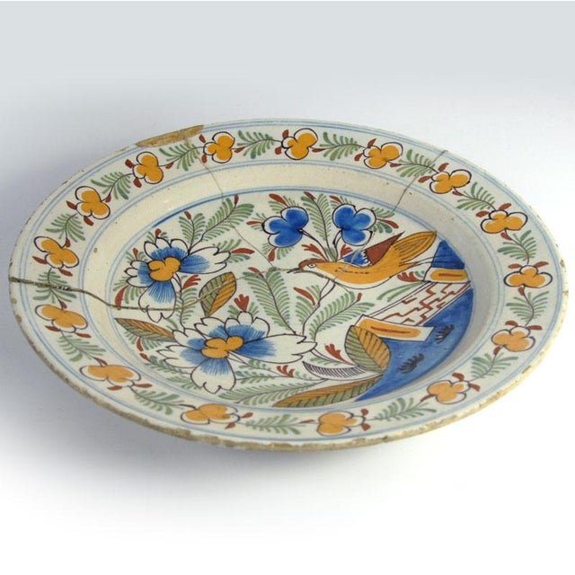 Antique 19th Century Ceramic Dutch Delft Plate For Sale - Image 3 of 11