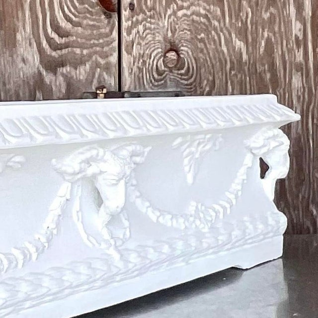 Vintage Boho Ram’s Head Planter Box For Sale - Image 12 of 15