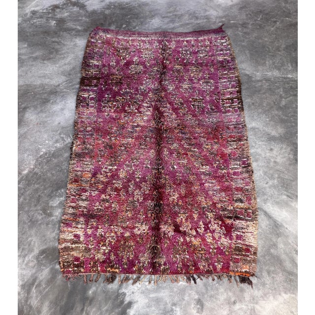 1980s Purple Moroccan Plush Rug - 6'4" X 9'6" Ft For Sale - Image 10 of 10