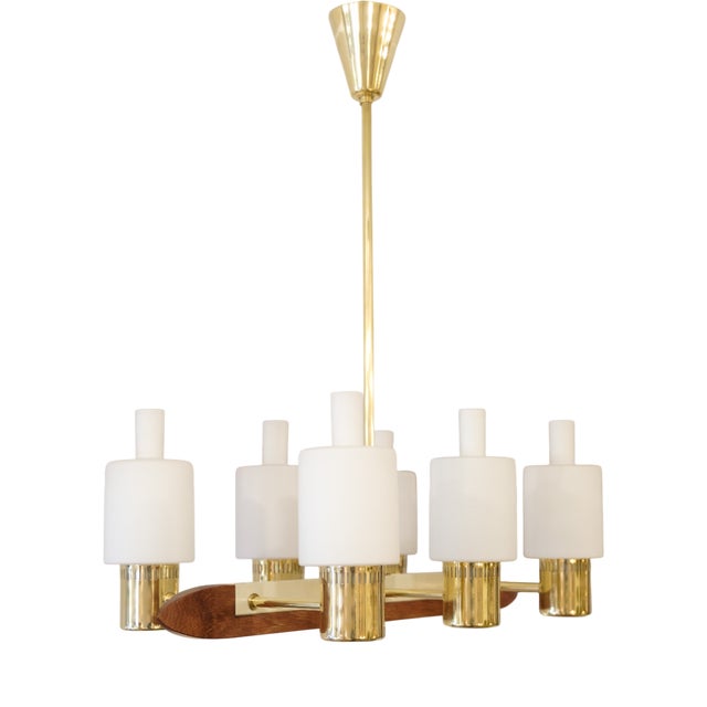 Model Ship Hanging Lamp in Teak and Brass by Jo Hammerborg for Fog & Mørup, 1960s For Sale