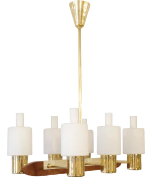 Model Ship Hanging Lamp in Teak and Brass by Jo Hammerborg for Fog & Mørup, 1960s