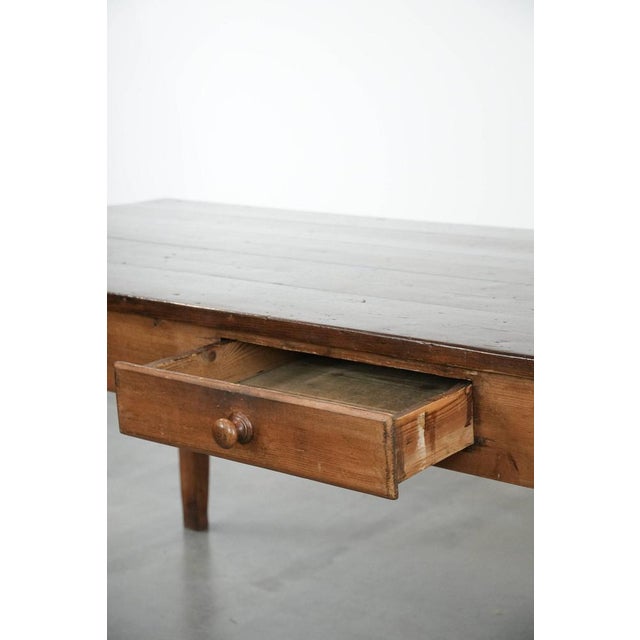 Large French Farm Dining Table with Two Drawers For Sale - Image 10 of 18