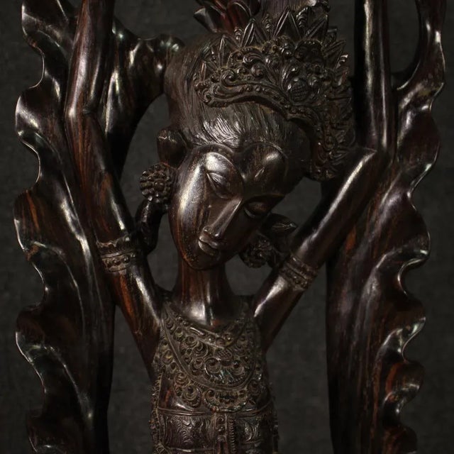 Wood Indonesian Artist, Dancer Figure, 1960, Wood For Sale - Image 7 of 13