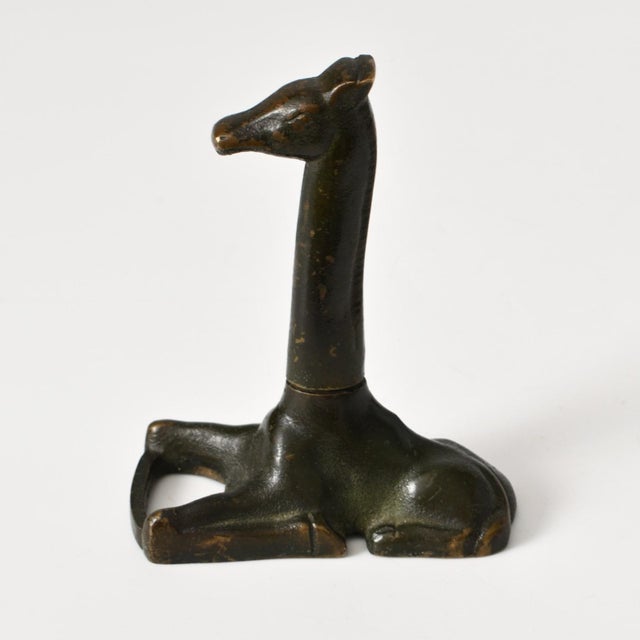 Green Art Deco Danish Bronze Giraffe Corkscrew by Kai Stage, 1930s For Sale - Image 8 of 14