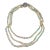 Mid 20th Century Opal Bead Graduated Triple Strand Necklace with Diamond White Gold Clasp For Sale