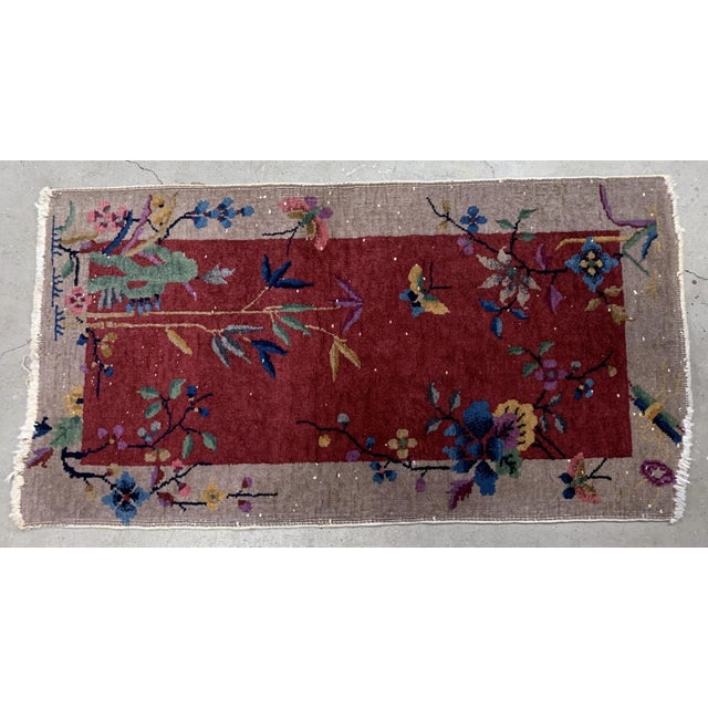 1920s, Handmade Antique Art Deco Chinese Rug 2.1' X 3.10' For Sale - Image 4 of 6