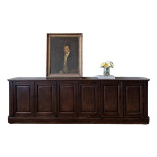 Bistro Reclaimed Wood Cabinet With 6 Doors in Dark Walnut Finish For Sale