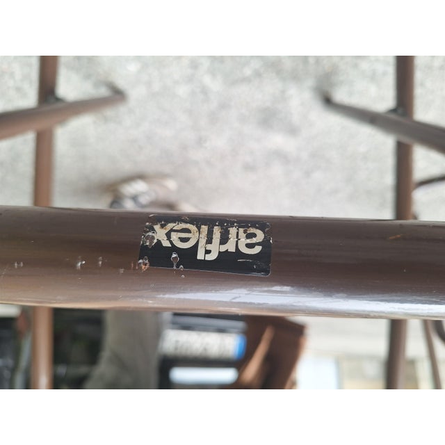 Brown Vintage Cross Chair in Lacquered Metal and Fabric by Marcello Cuneo for Arflex, 1974 For Sale - Image 8 of 18