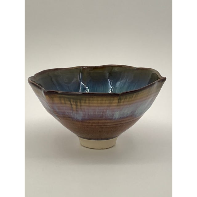 This beautiful SIGNED crystalline drip glaze ceramic bowl, lovingly created by the renowned artisan Bill Campbell. This...