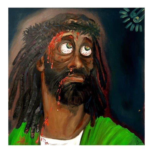 Imagined Christ, Oil on Canvas, Seromo Okro (2025) For Sale